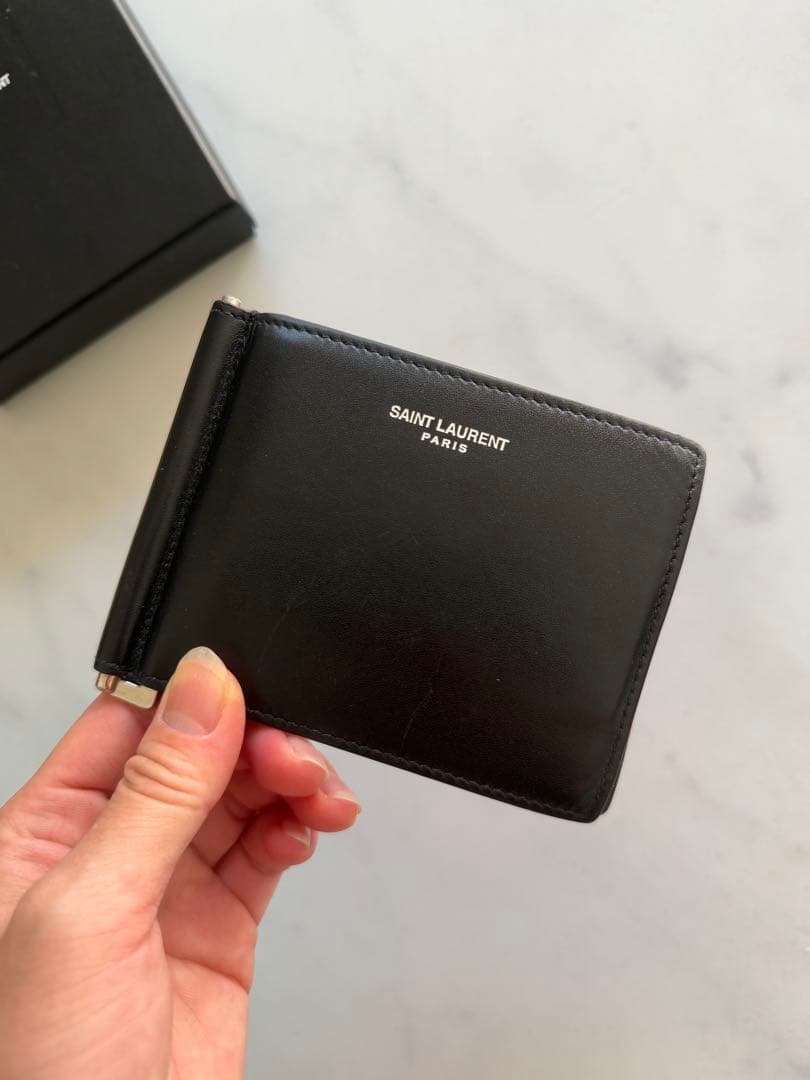 SAINT LAURENT ブラックマネークリップ 財布