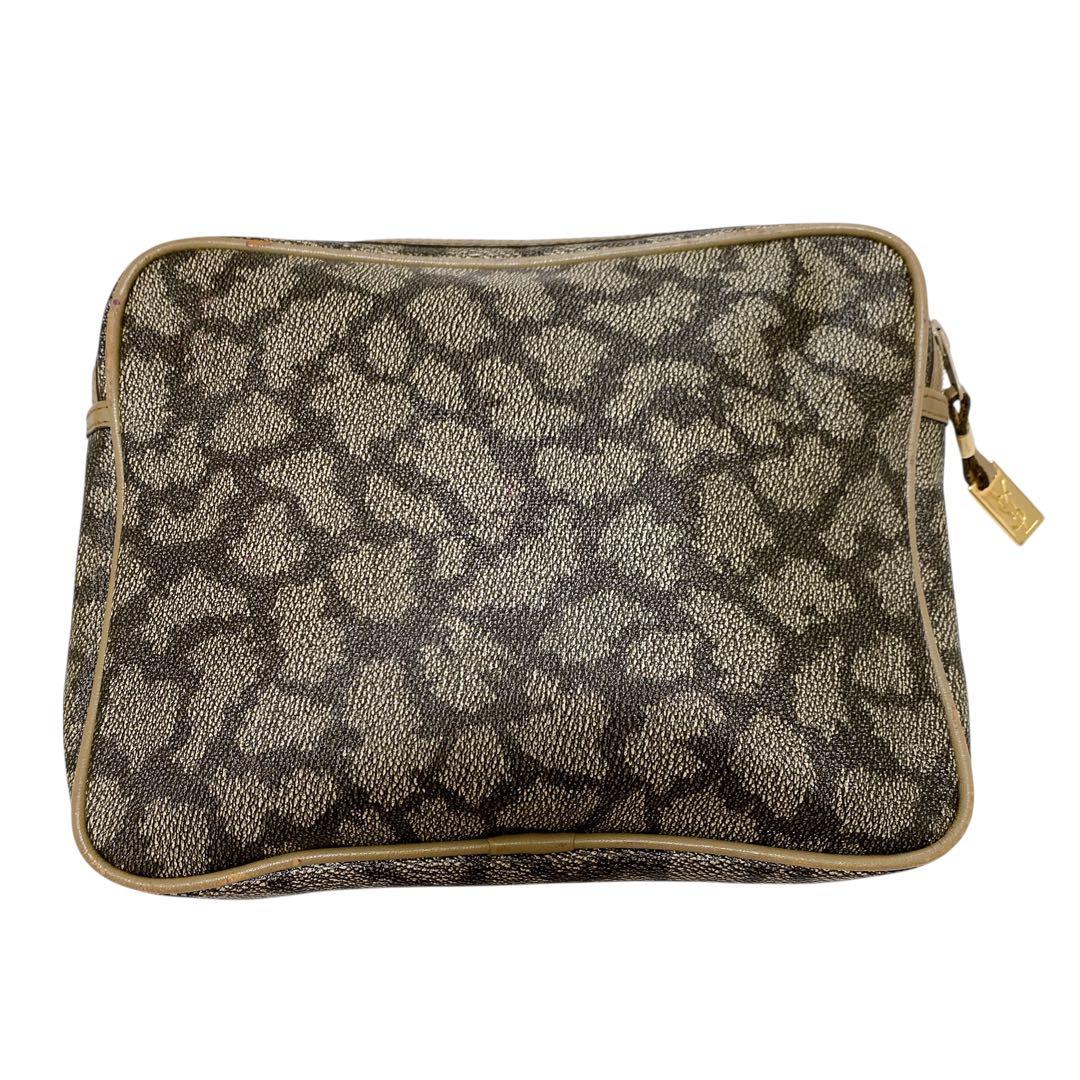 YVES SAINT LAURENT ジラフ柄 ボストンバッグ ポーチ