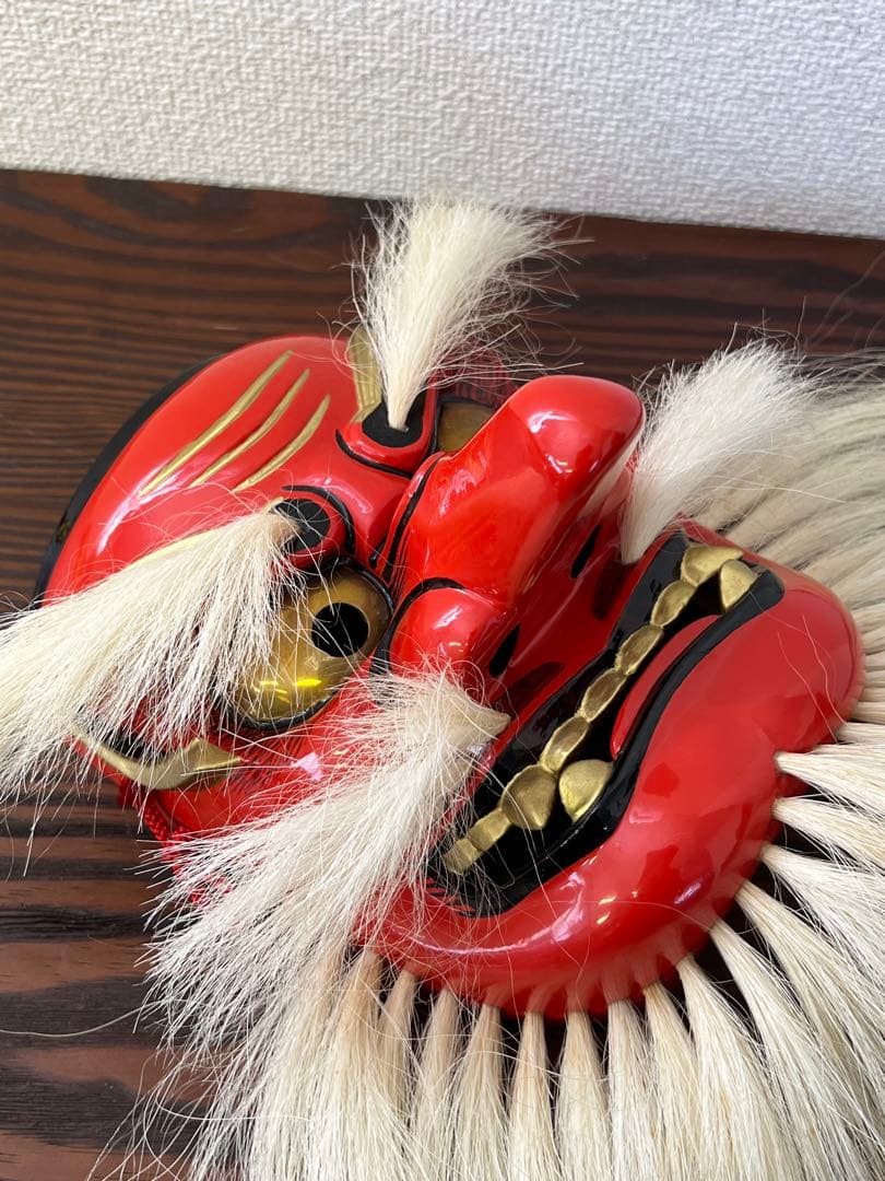 備中神楽面　猿田彦命　木彫　天狗面　中谷浩玉作