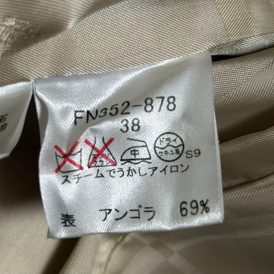 美品 バーバリー ロンドン ロングコート アンゴラ混 チェック キャメル