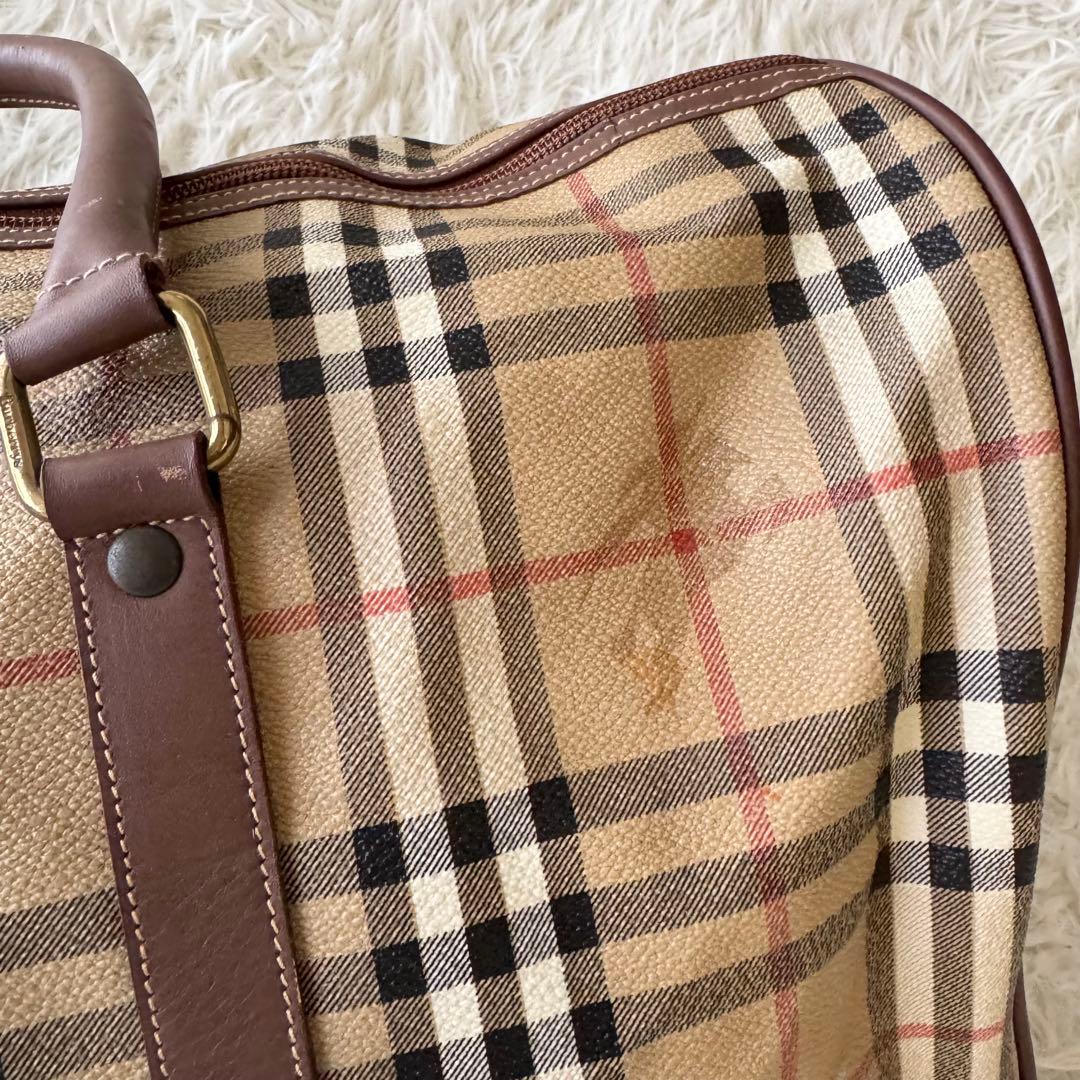 【バーバリー】ボストンバック　大容量 旅行バッグ　ノバチェック pvc　2way