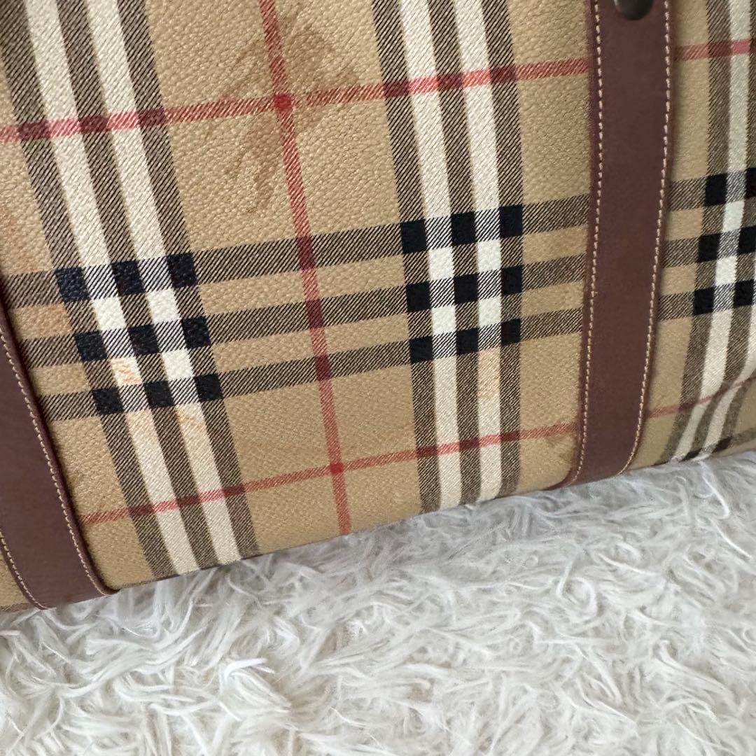 【バーバリー】ボストンバック　大容量 旅行バッグ　ノバチェック pvc　2way