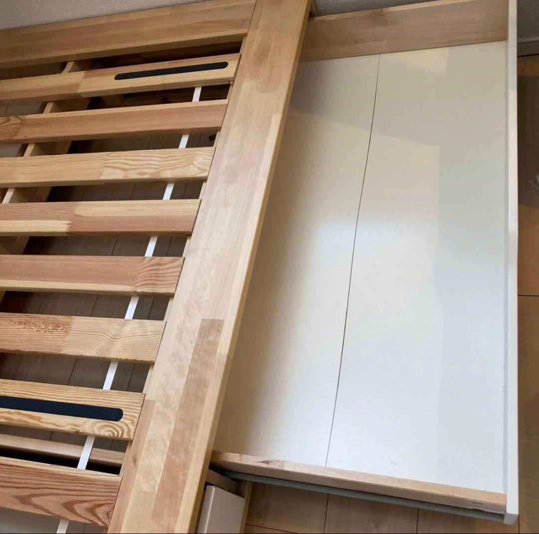 【MOTO】IKEAマンダール　ダブルベッドフレーム 引き出し付