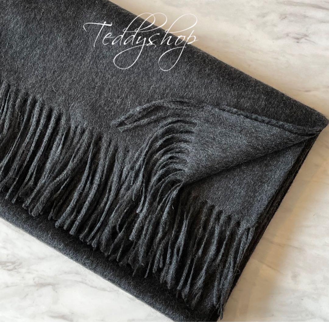 極上カシミヤ100%☆大判 ストール☆ チャコールグレー