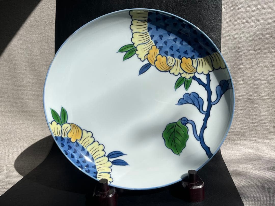 源右衛門　染錦向日葵　ひまわり　楕円皿　大皿　一枚