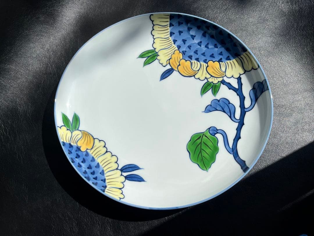 源右衛門　染錦向日葵　ひまわり　楕円皿　大皿　一枚