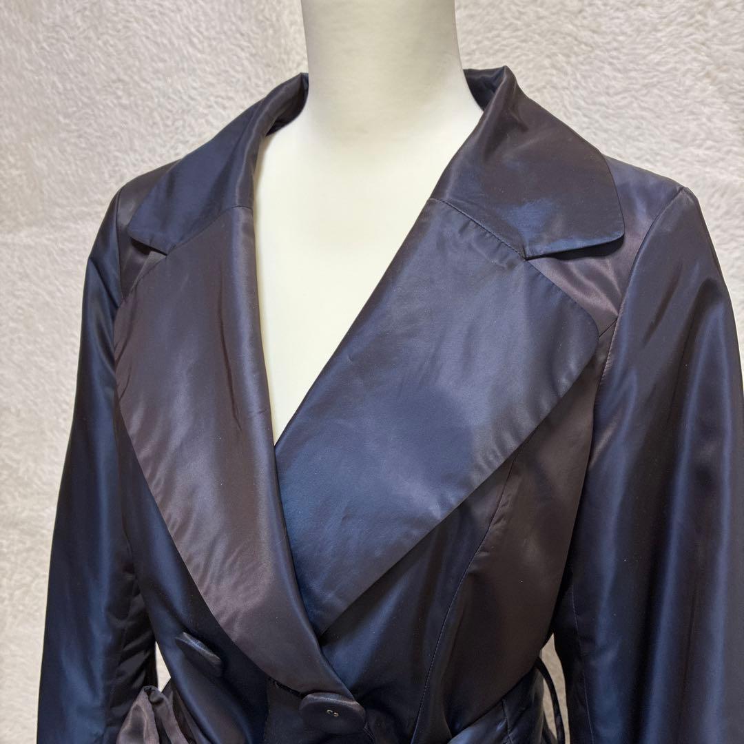 M'S GRACY ブルーフォックスファー衿 ライナー付 ロングコートサイズ40