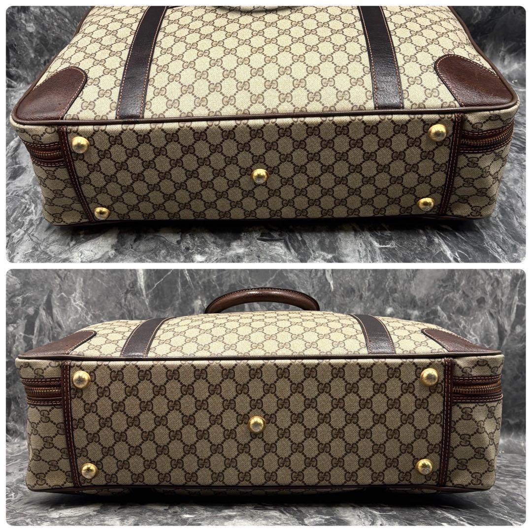 ✨美品✨GUCCI GG ボストンバッグ レザー ハンド ベージュ ブラウン