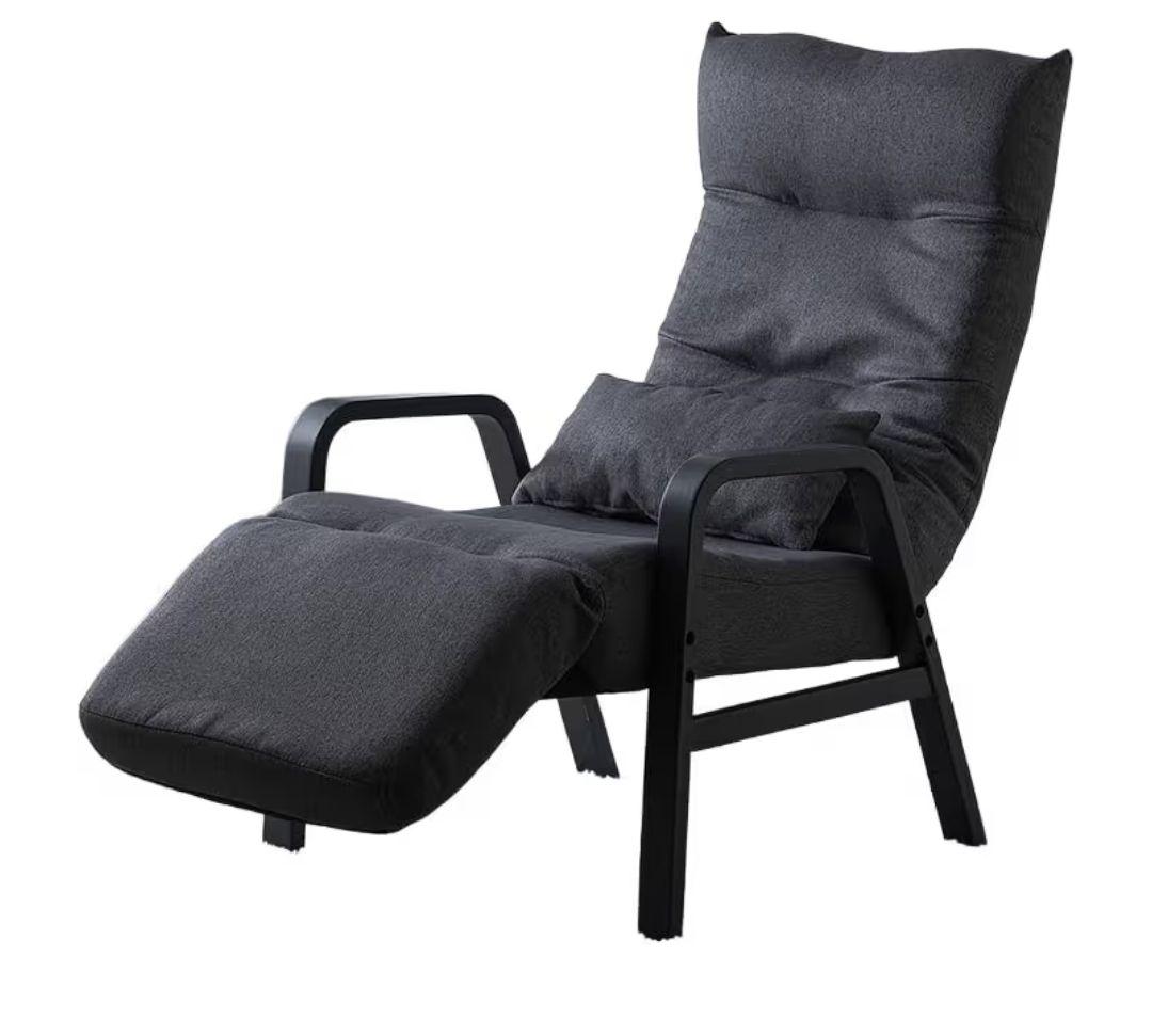 リクライニングアームチェア アイリスオーヤマ　グレー パーソナルチェア 座椅子