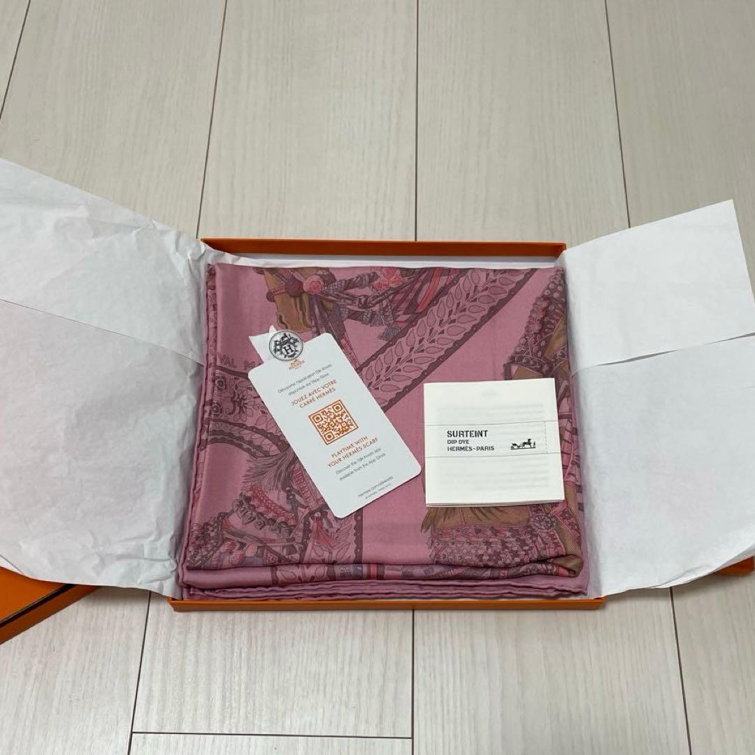 HERMES エルメス カレ90 マールワーリ馬のダンス　シルクスカーフ