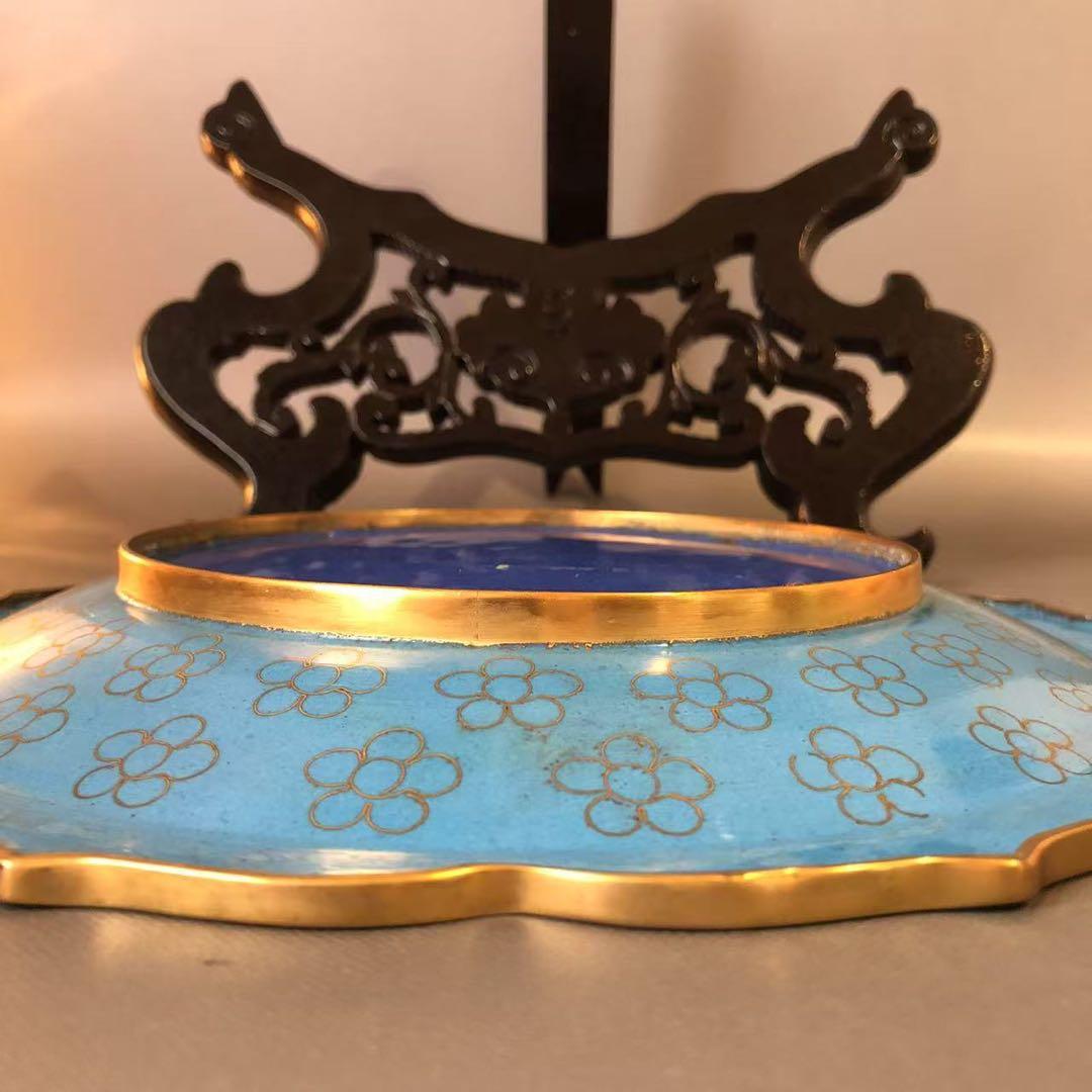 N390、中国古美術 景泰藍 七宝焼　珐琅彩絵 飾り 置物