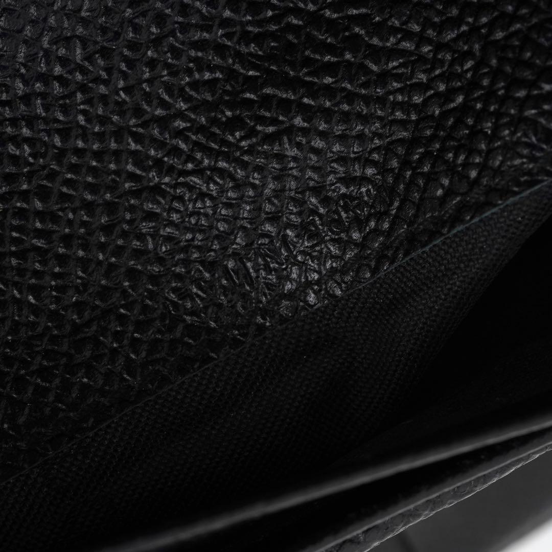 ✨極美品・箱付✨　ブルガリ　三つ折り　クラシコ　ロゴマニア　レザー　ブラック