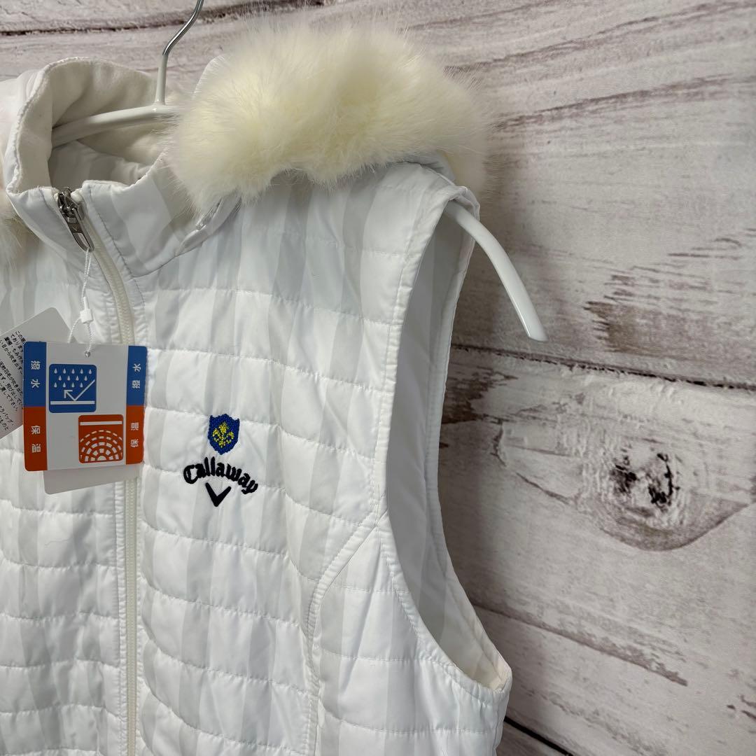 キャロウェイゴルフ　ゴルフウェア　S ワンピース　中綿ダウン　ファー付　ベスト