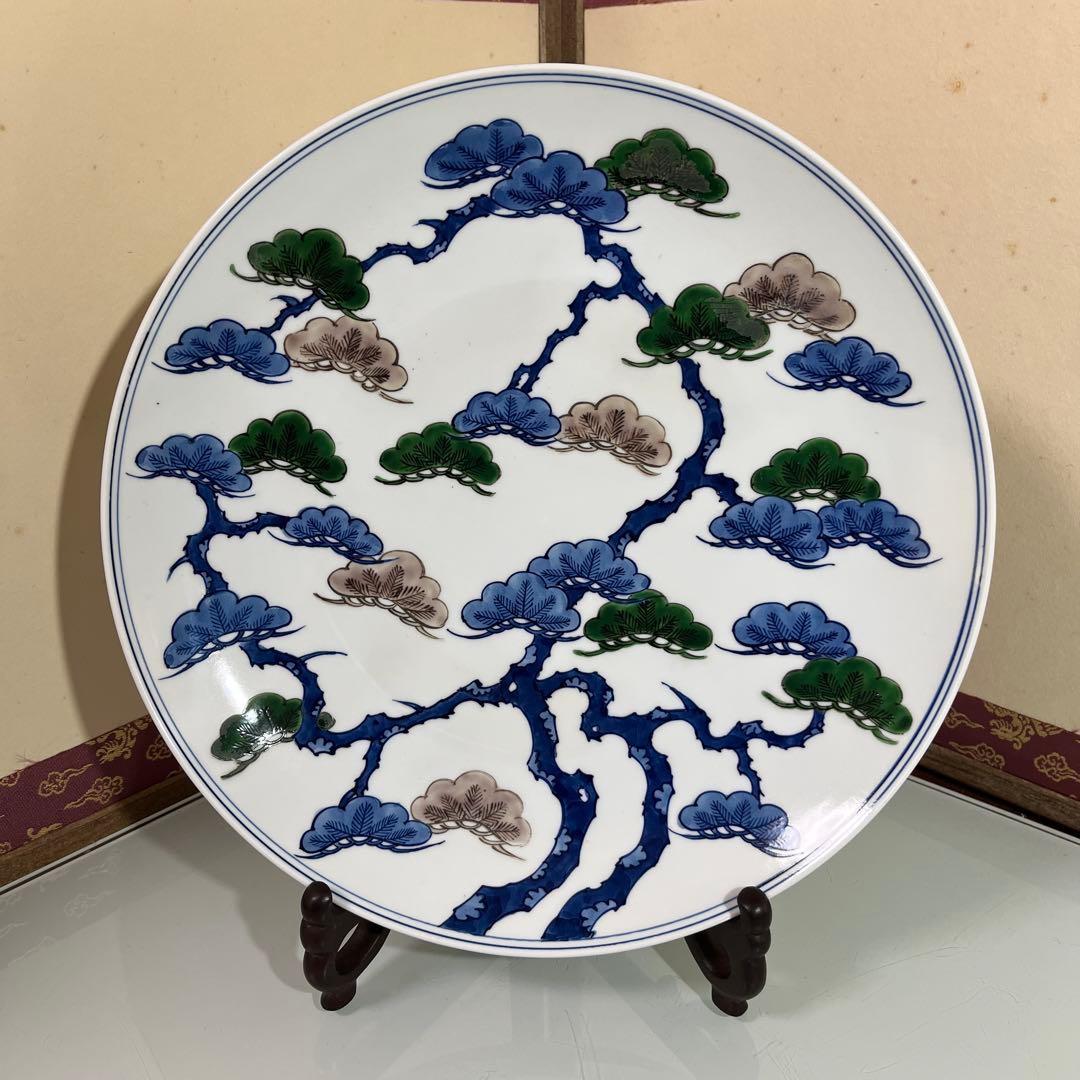 源右衛門　松絵大皿　飾り皿　30センチ