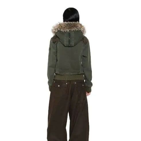 ジャケット・アウター AAKAM Fur Camo Contrast Jacket (Khaki)