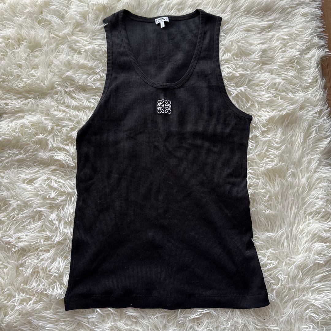 【銀座店舗購入正規品】ロエベ LOEWE アナグラム　コットン　タンクトップ　黒