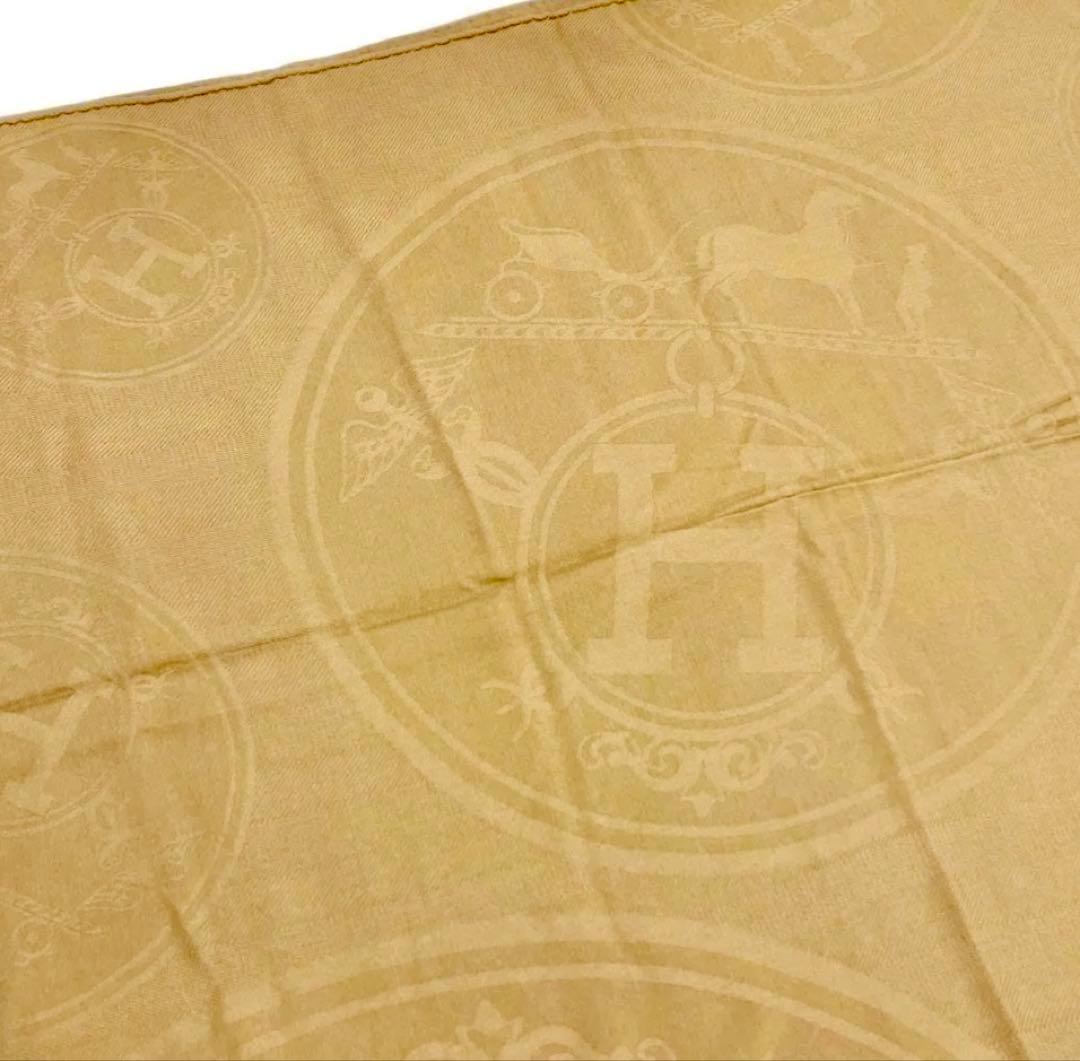 エルメス マフラー ストール リブリス カシミヤ シルク ベージュ