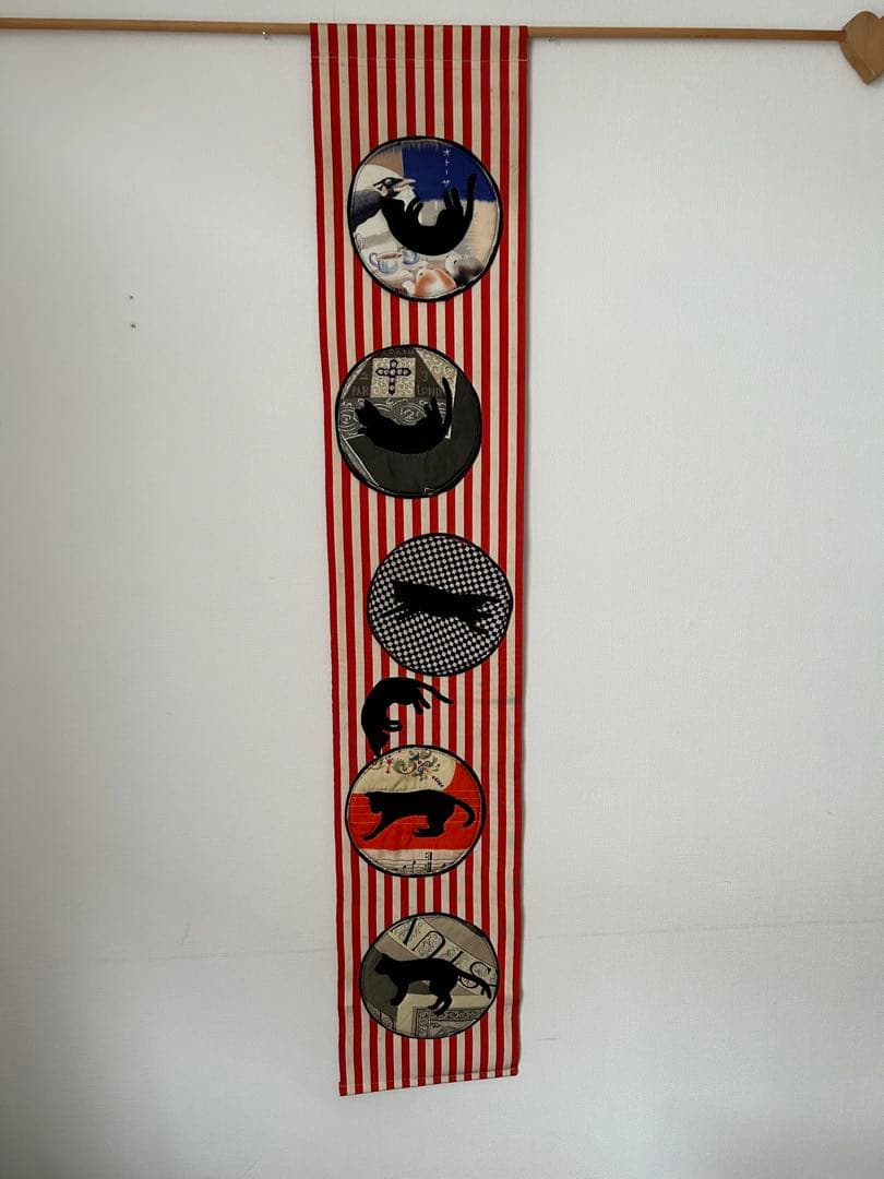 猫のシルエットタペストリー