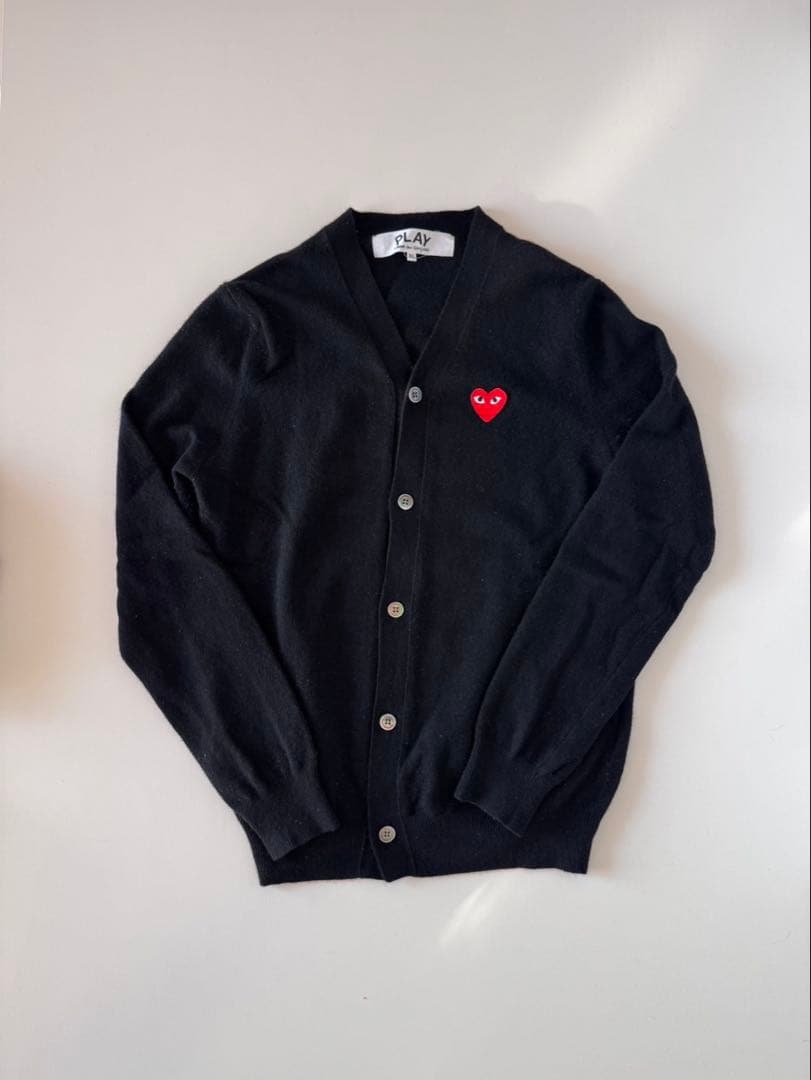 PLAY COMME des GARÇONS ブラック カーディガン XL