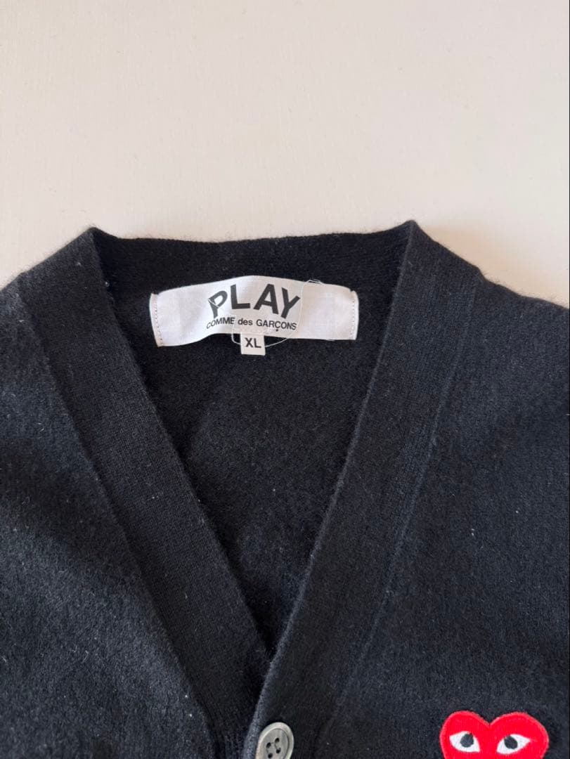 PLAY COMME des GARÇONS ブラック カーディガン XL