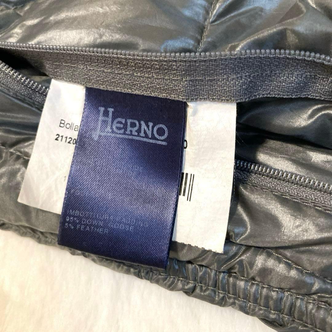 【美品】HERNO ヘルノ ライトダウンジャケット S 40細身グレー