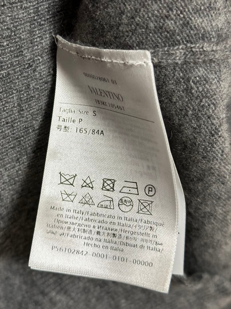 VALENTINO グレー VLTN ロゴ カシミヤセーター （ライライ）