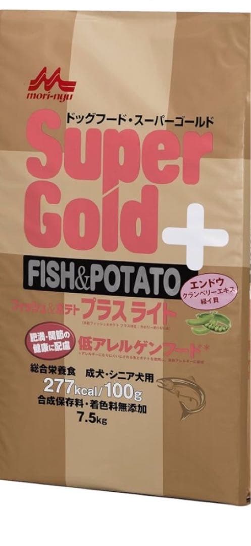 森乳サンワールドスーパーゴールドフィッシュ&ポテトプラスライト　7.5kg×2袋