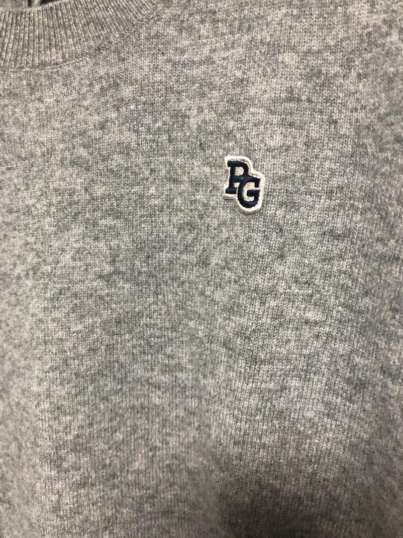 未使用 カシミヤ クルーネックニットセーター カシミヤ100% 6 XL グレー