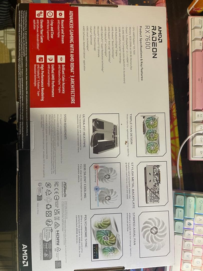 ASRock RX7600 8GB グラフィックスカード