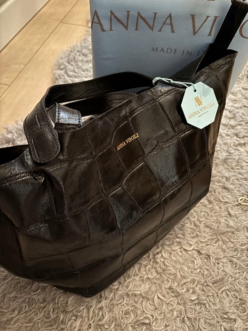 クロコダイル型押しトートバッグセット　アンナヴィルジリ★新品★