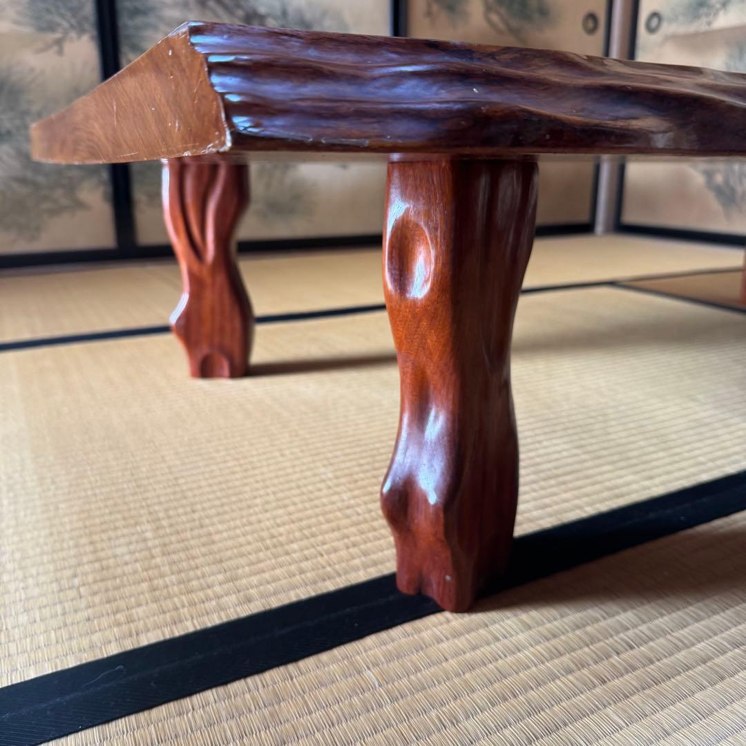 【希少】天然木 ローテーブル 1枚板 無垢材 ちゃぶ台　座卓 総無垢 極上木目