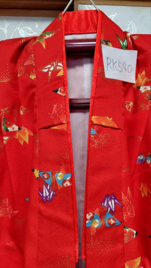 RK540洗える子供着物着丈72センチ裄丈42センチ状態良好