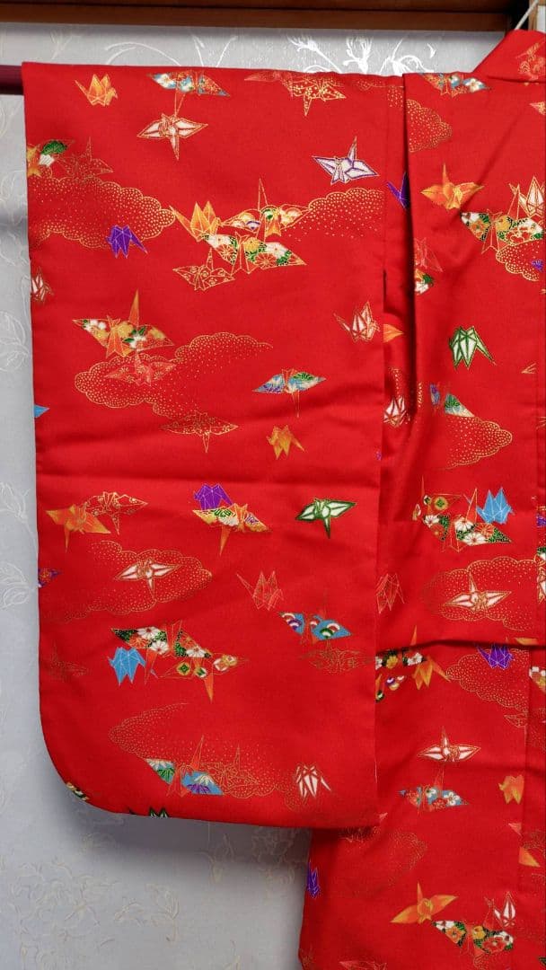 RK540洗える子供着物着丈72センチ裄丈42センチ状態良好