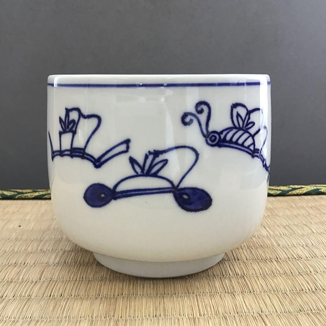 茶道具　火入　染付冠手　昧渓窯永寿作　松尾流妙玄斎書付　共箱　紙箱　N233HI