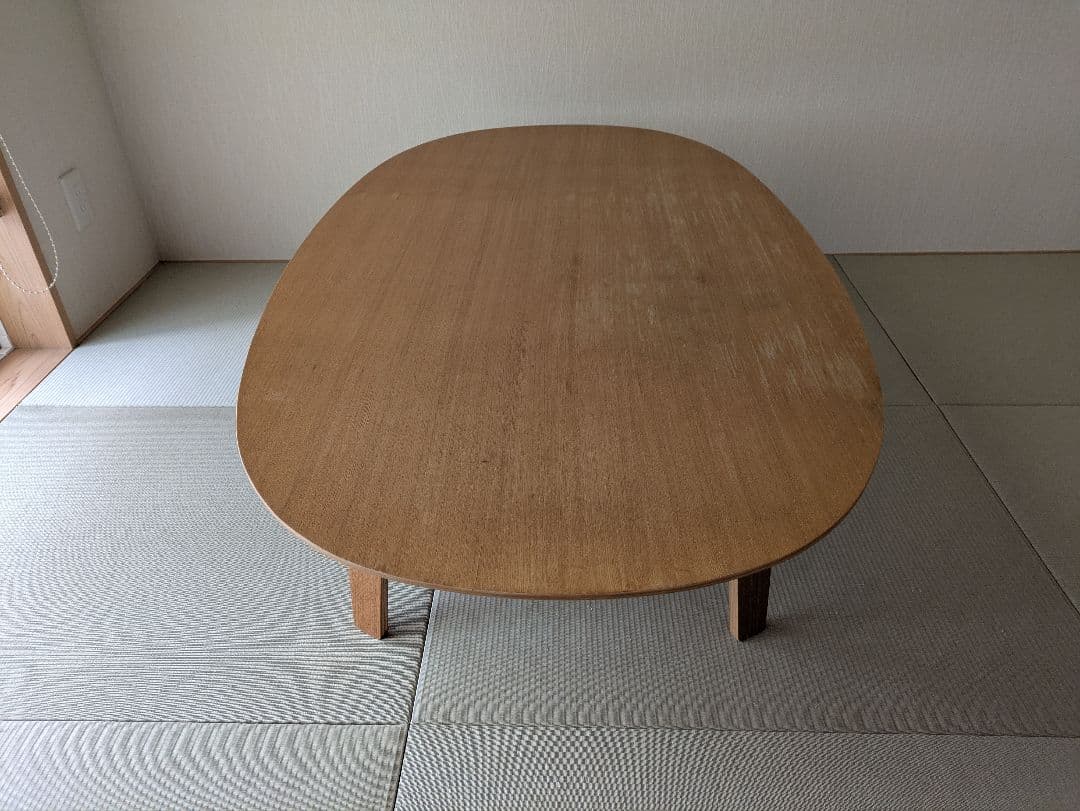 無印良品（廃盤品）楕円形ナチュラルウッド座卓