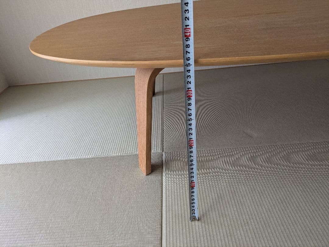 無印良品（廃盤品）楕円形ナチュラルウッド座卓