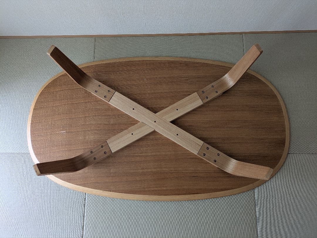 無印良品（廃盤品）楕円形ナチュラルウッド座卓