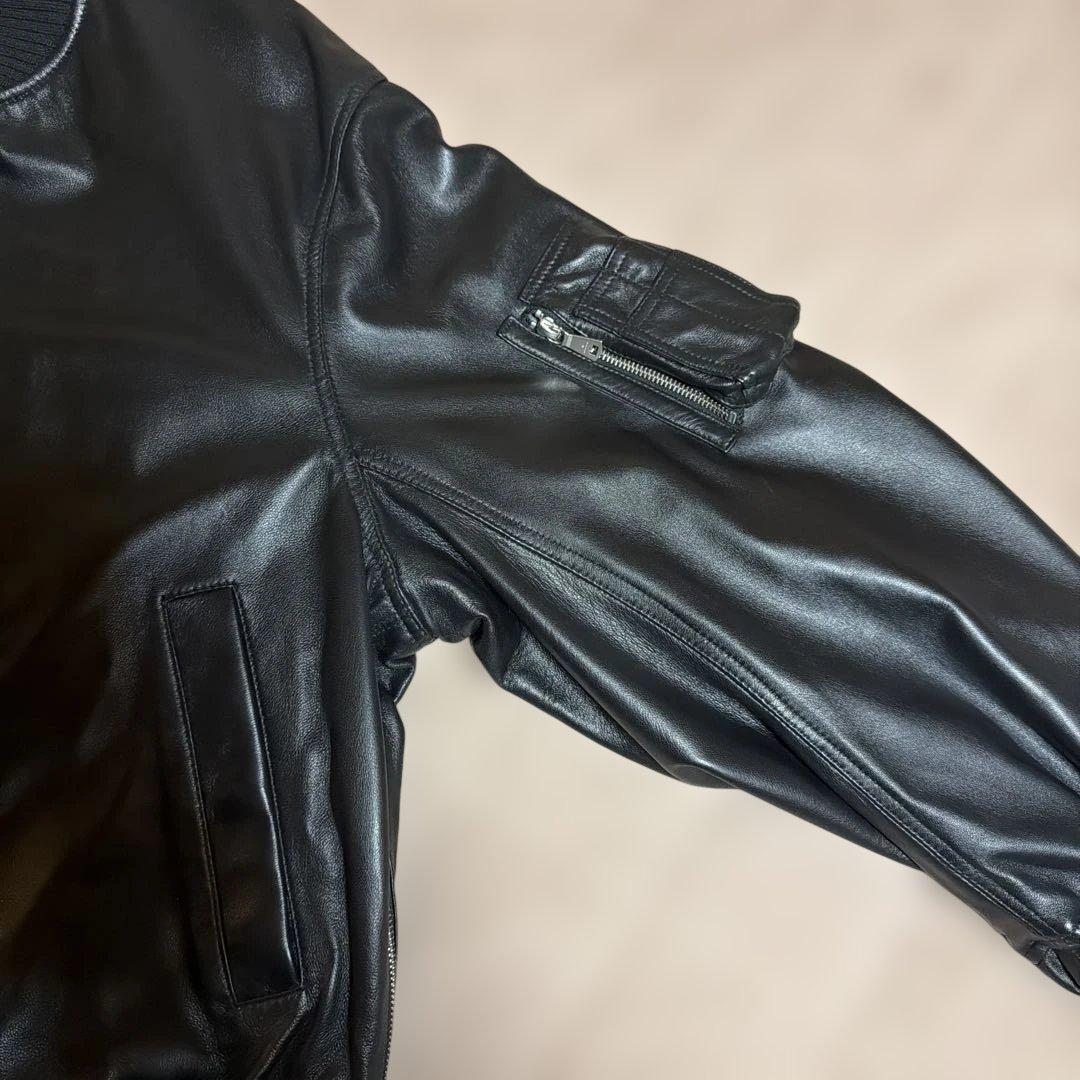 シープレザーMA-1【MAISON SPECIAL】黒 Mサイズ　ほぼ新品