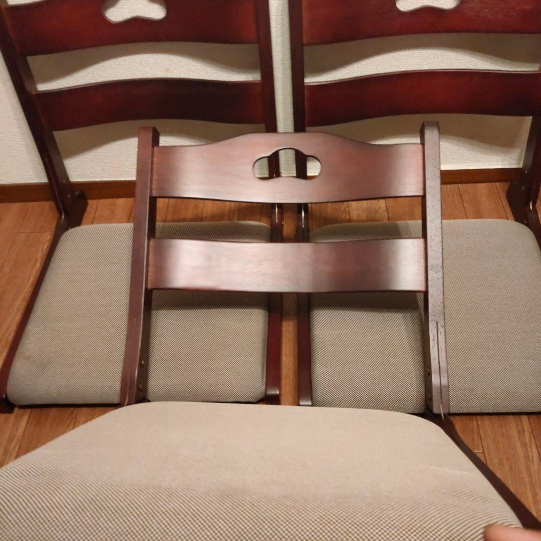 折りたたみ 木製座椅子 3脚セット