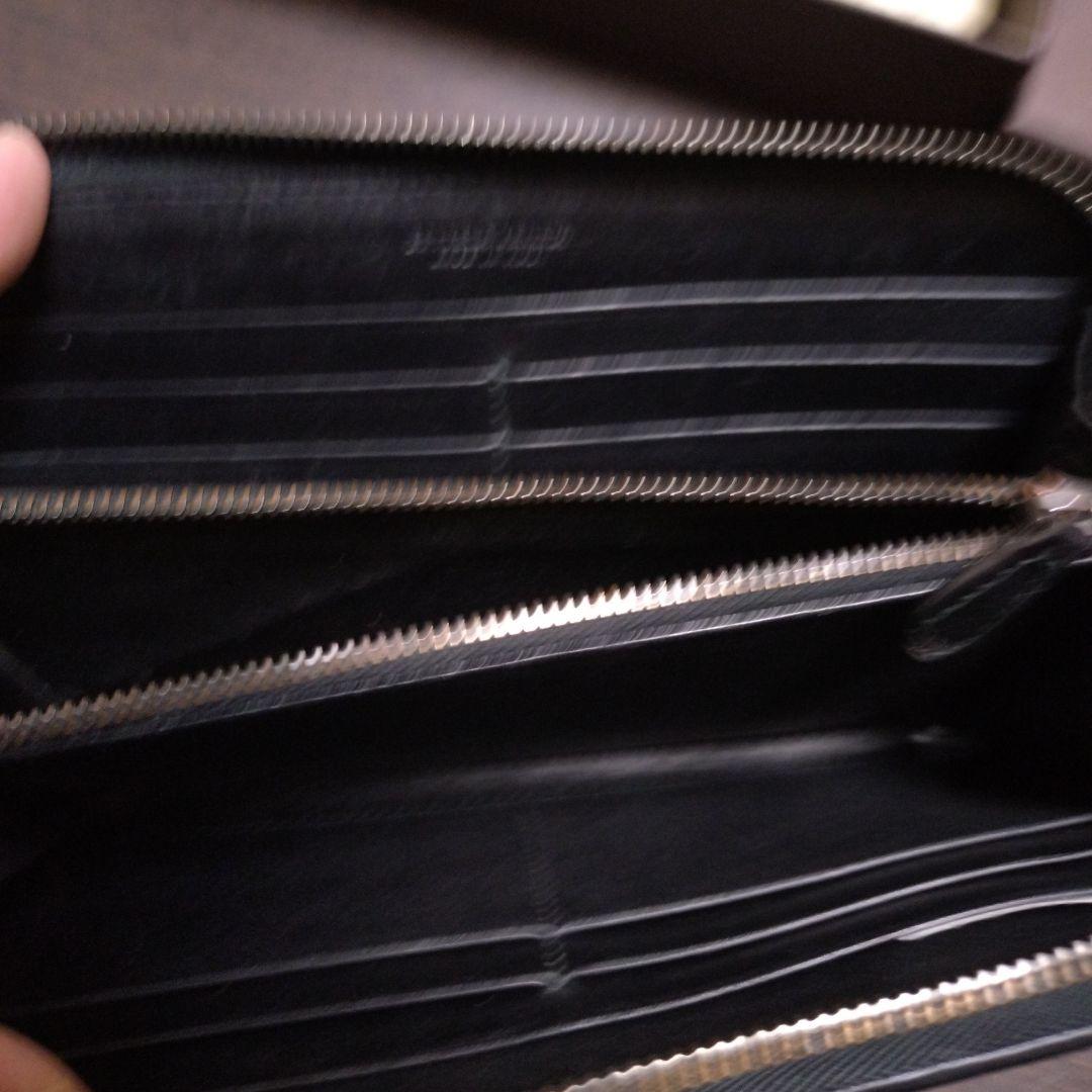 ラ*0様 BOTTEGA VENETA ブラックレザーラウンドジップ長財布
