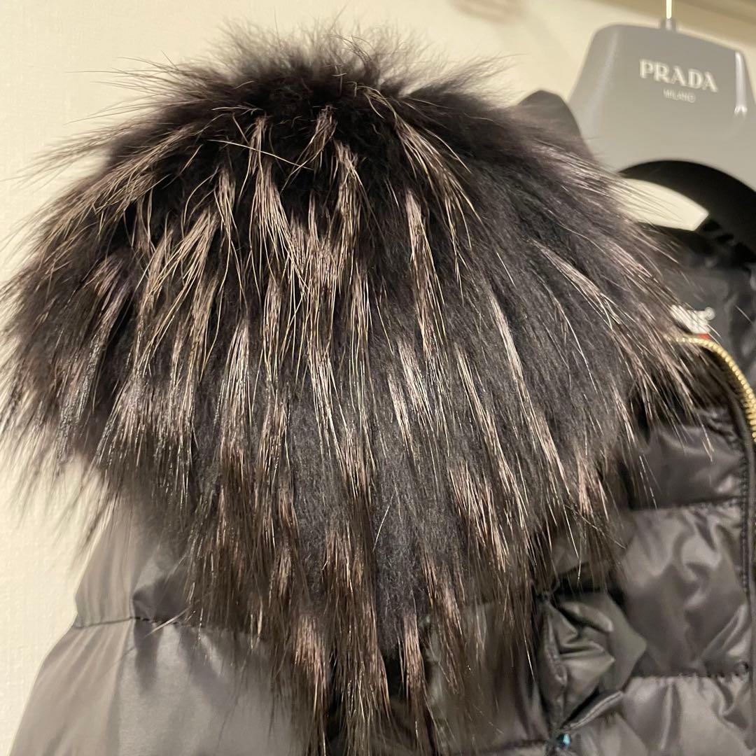 【美品】SKINNWILLE リアルファー付ダウンコート M ブラック ロシア製