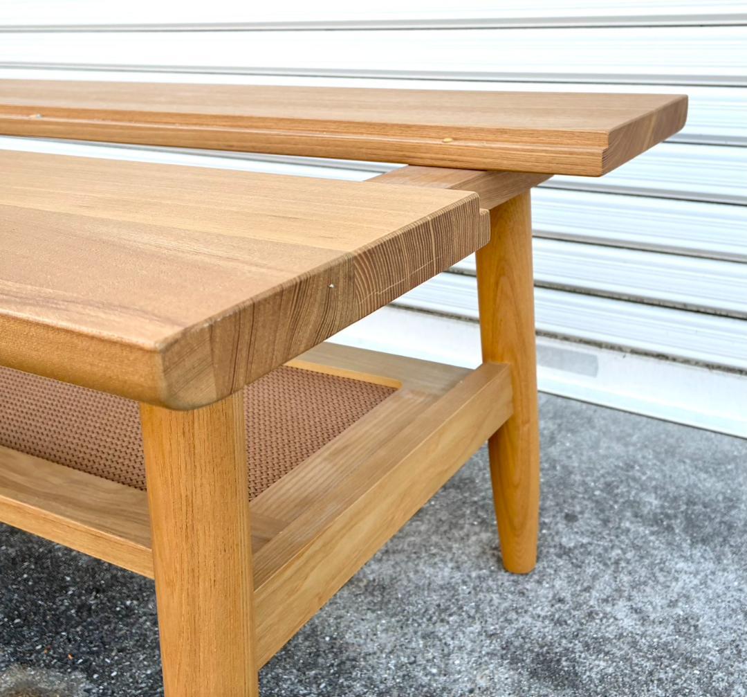 【美品】NAGANO INTERIOR センターテーブル ガラス 天然木