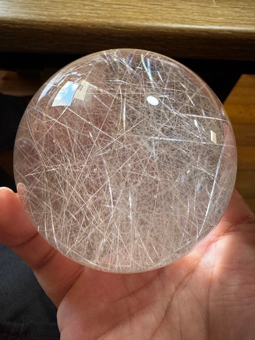 【極上品】コレクション級　大玉　シルバールチルスフィア 丸玉　約7.8cm