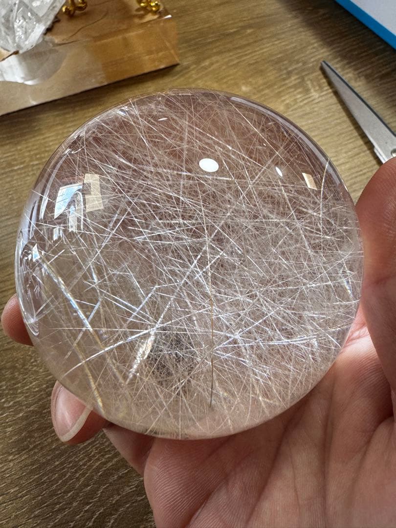 【極上品】コレクション級　大玉　シルバールチルスフィア 丸玉　約7.8cm