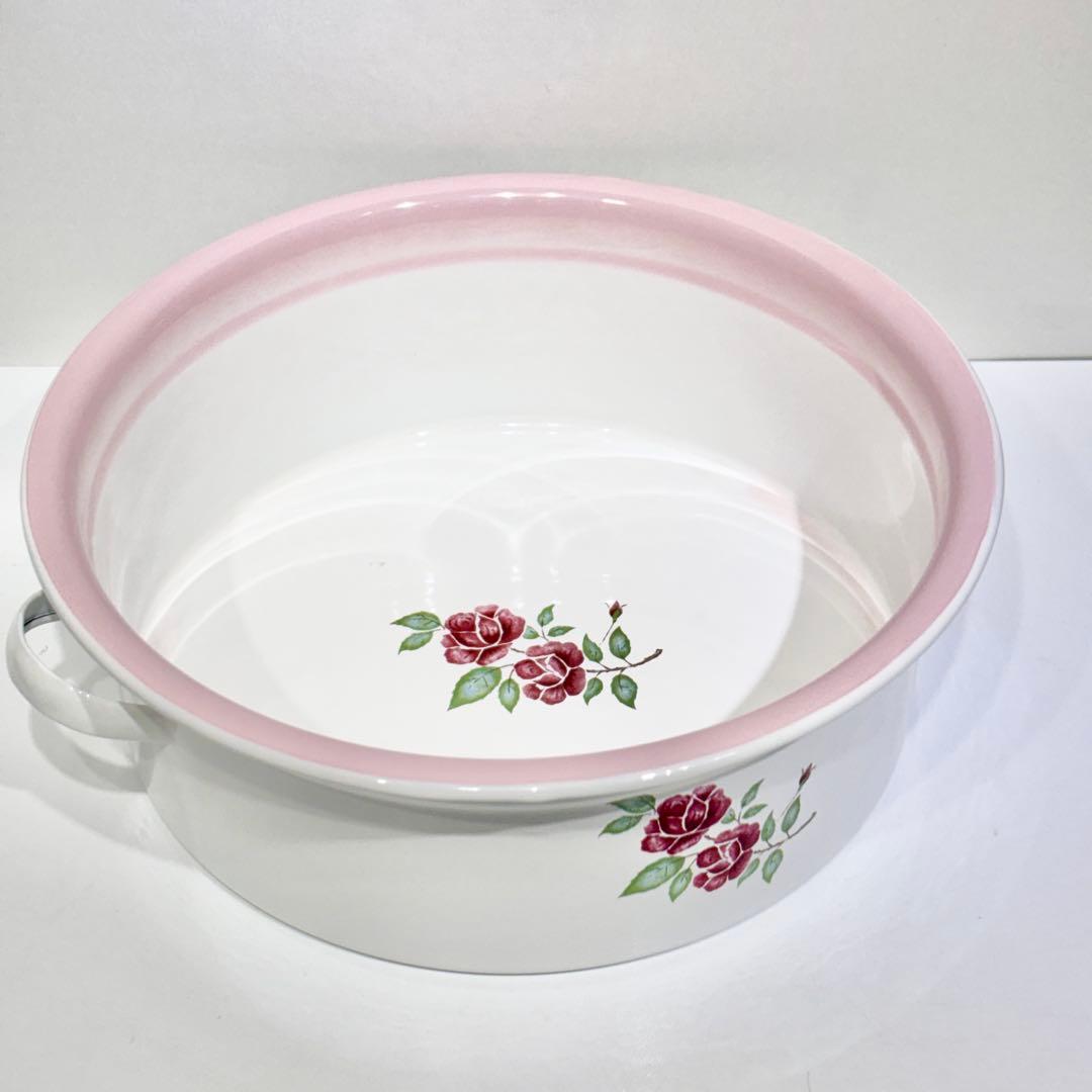 希少！新品・未使用品！イマン スカーレットローズ ホーロー たらい 洗い桶