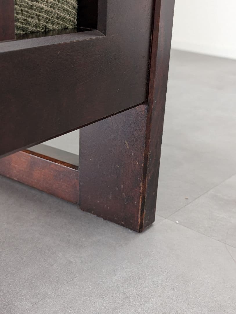 USED/北海道民芸家具 一人掛けソファ 飛騨産業 和モダン カバ材