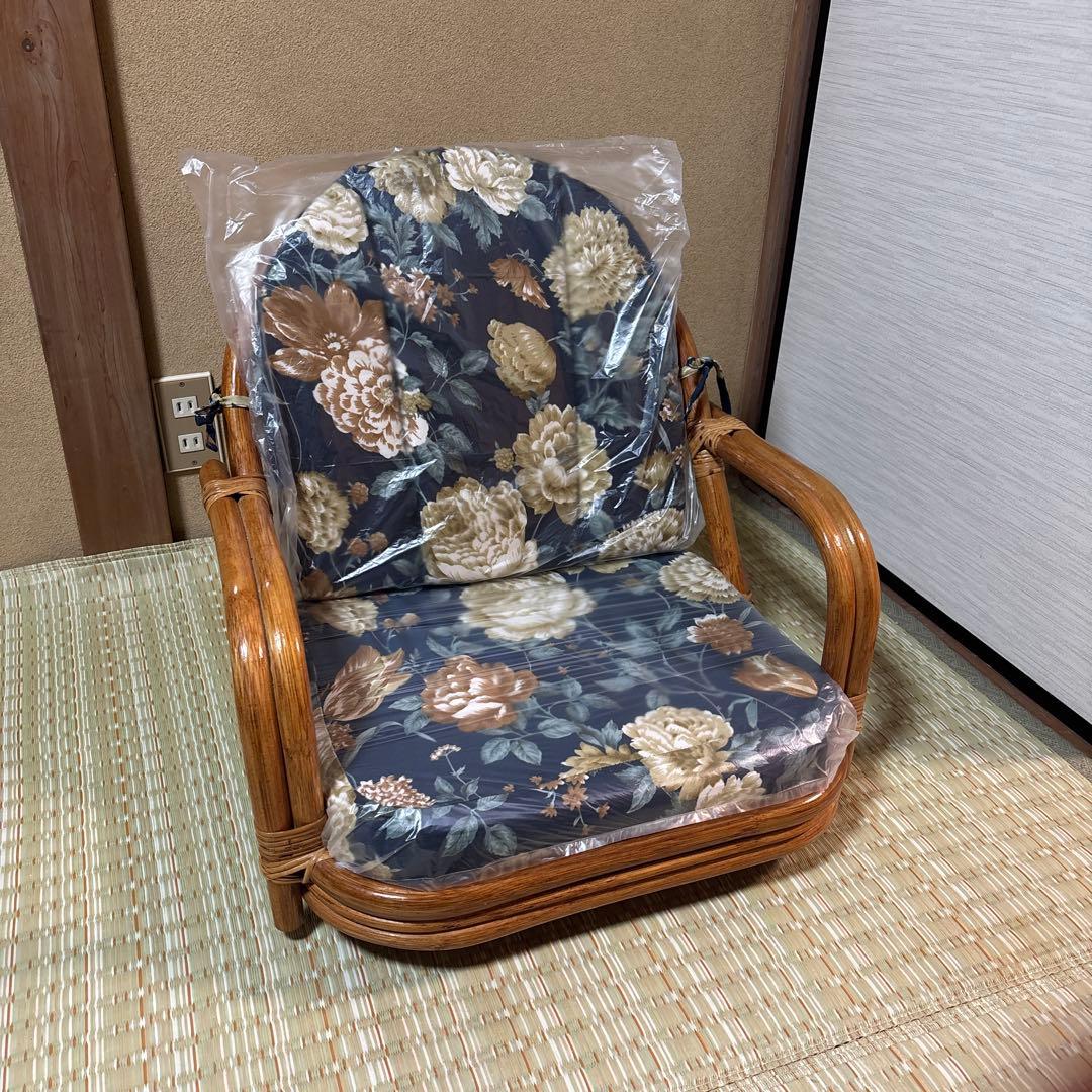 【極美】籐　回転座椅子　ロータイプ