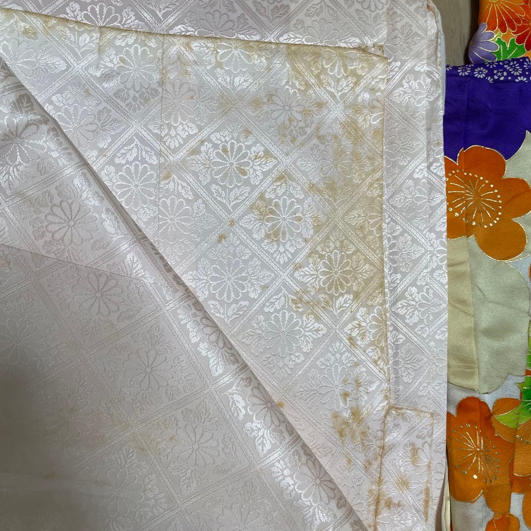 七五三♡女の子　七歳　着物&小物セット　群青色　オレンジ