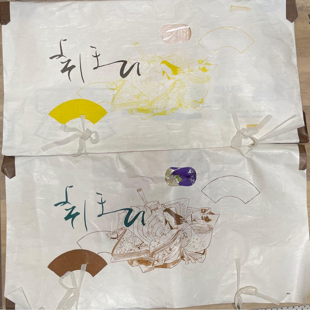 七五三♡女の子　七歳　着物&小物セット　群青色　オレンジ