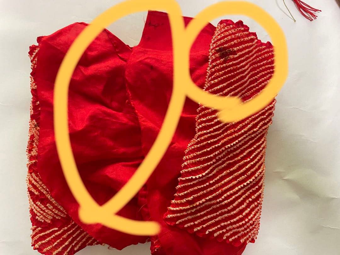 七五三♡女の子　七歳　着物&小物セット　群青色　オレンジ